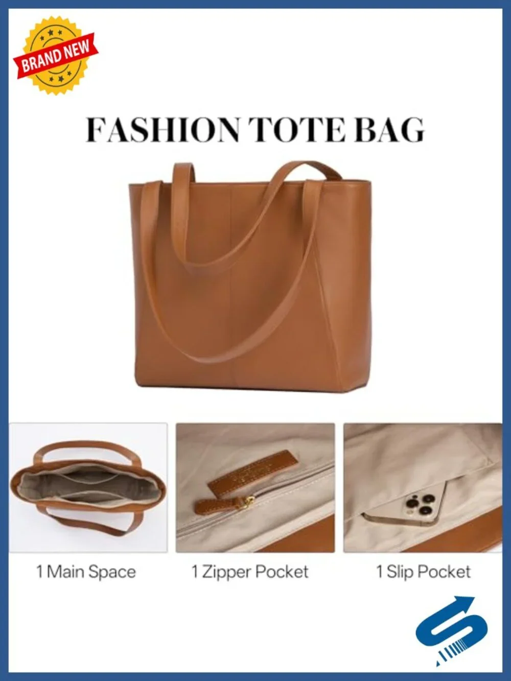 Genuine Leather Tote Bag Women Shoulder Shopper Handbag Travel Purse Laptop
